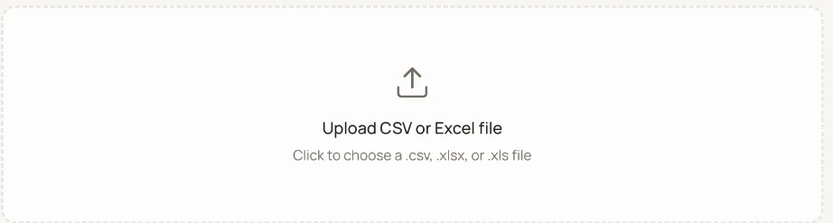 Actual ShiplyTech CSV and Excel bulk import screen